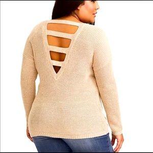 Torrid knit open back sweater pullover cardigan